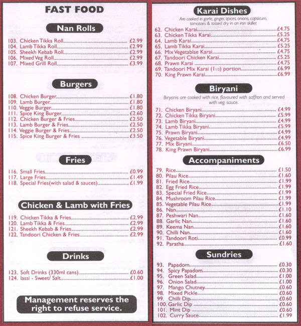 Menu Image