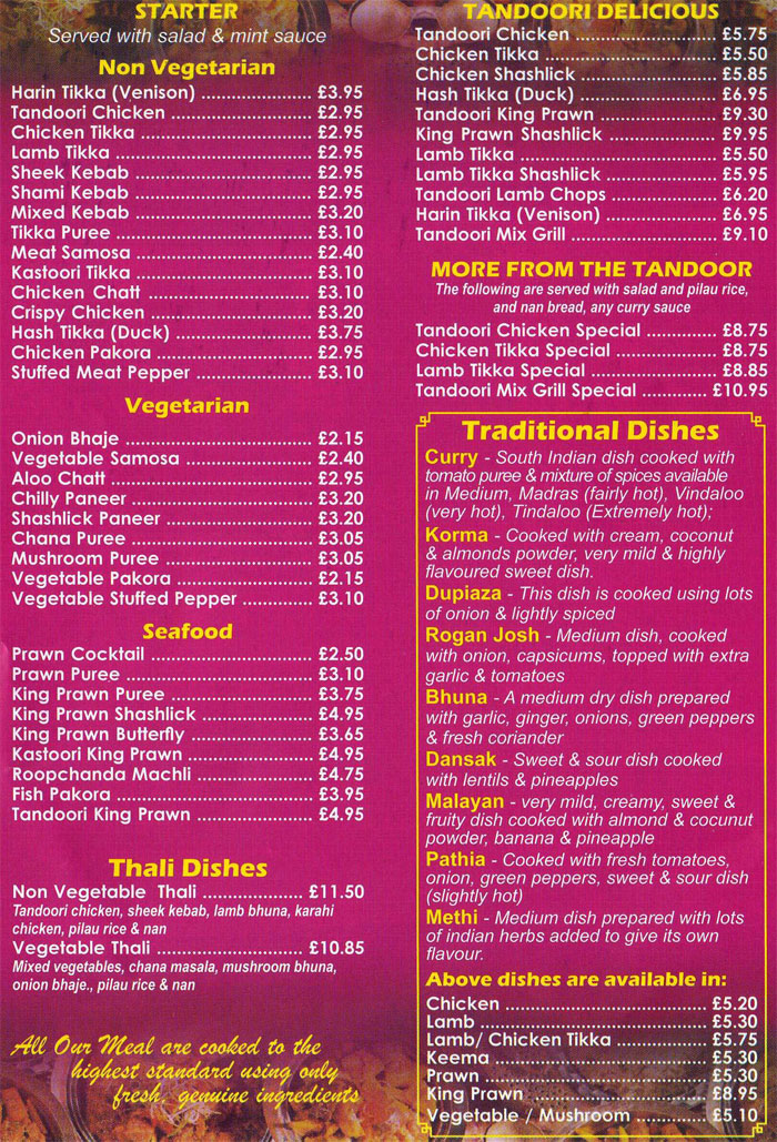 taste india restaurant menu indian everymenu gate service takeaway