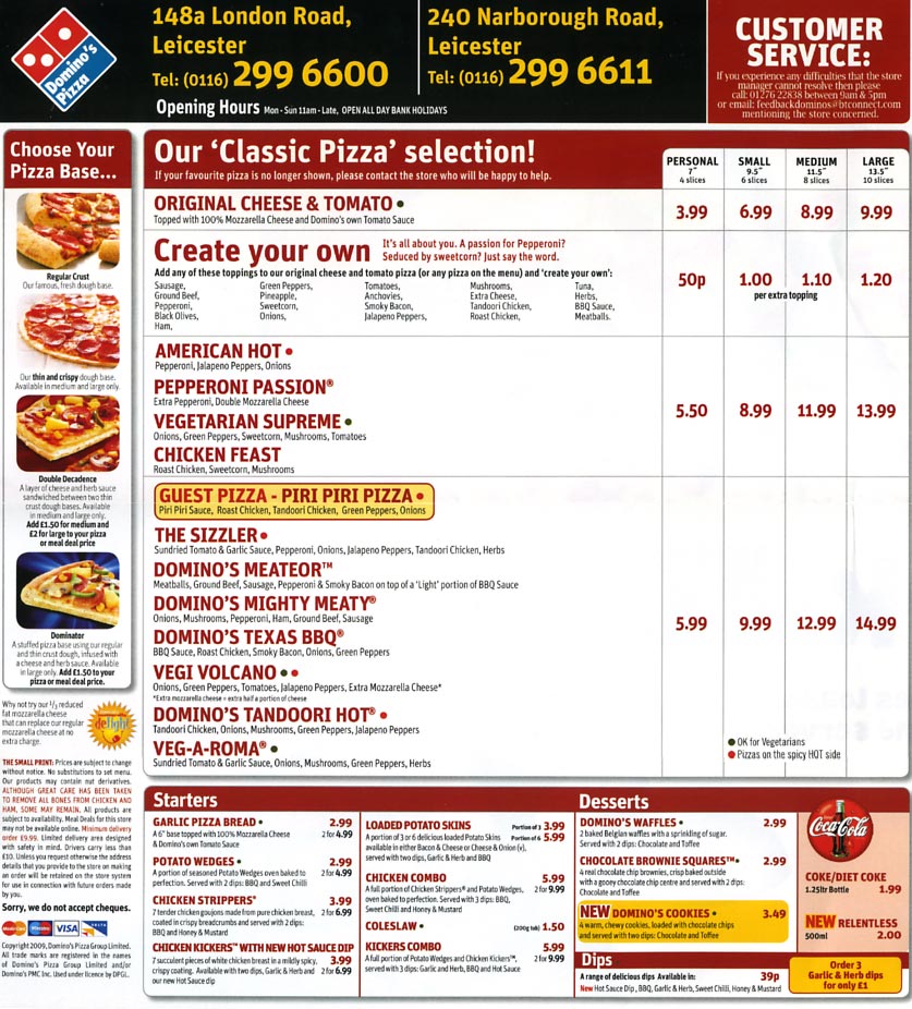 Dominos Pizza Pizza restaurant on Narborough Rd, Leicester ...