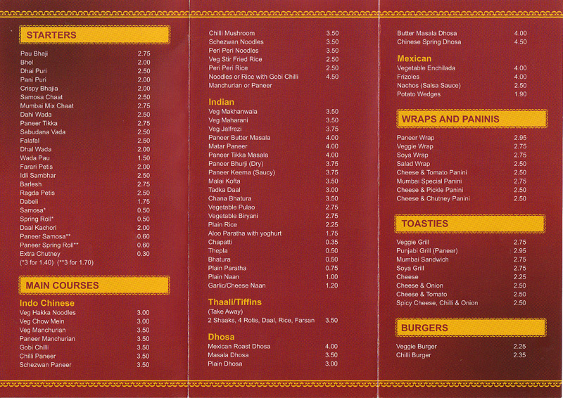 The Chai Paani Indian restaurant on Belgrave Rd, Leicester Everymenu