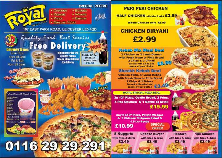 Royal Chicken 'n' Pizza Menu - Takeaway in Wigan, Delivery Menu & Prices